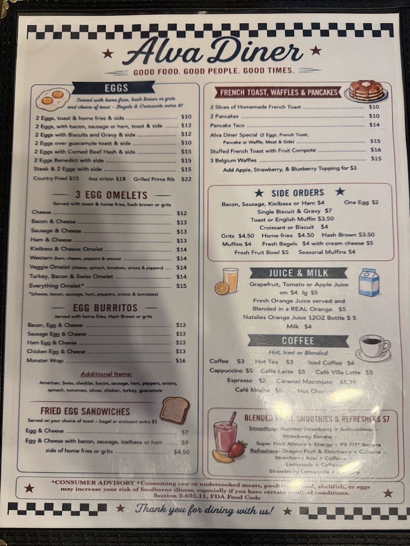 Comfort food served in a bright diner dining room.